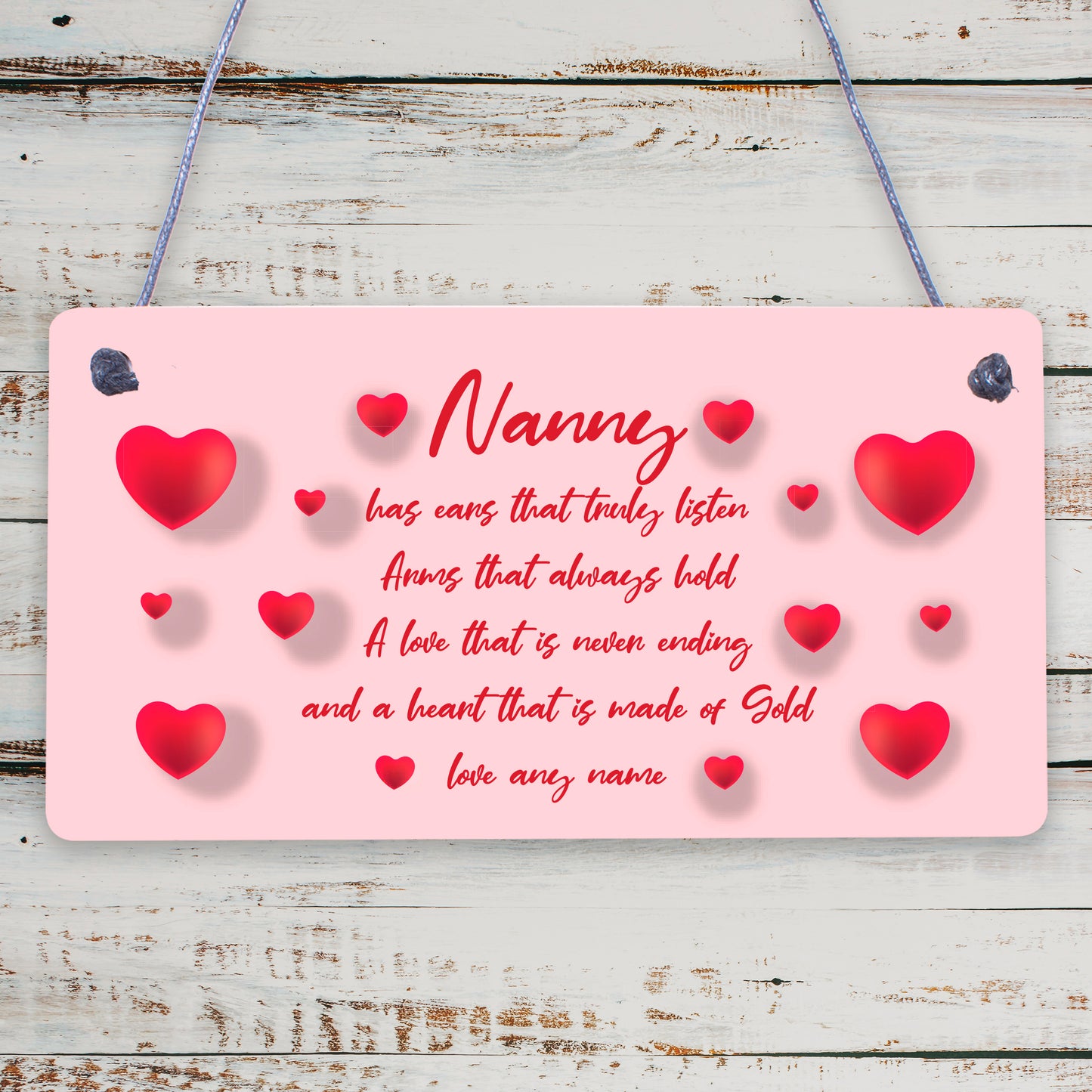 Nanny Gift Personalised Hanging Plaque Gift For Nanny Birthday Mothers Day Gift