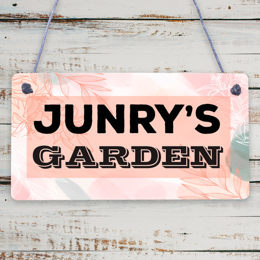 PERSONALISED Flowers Garden Plaque Any Name Text Garden Shed Wall Sign