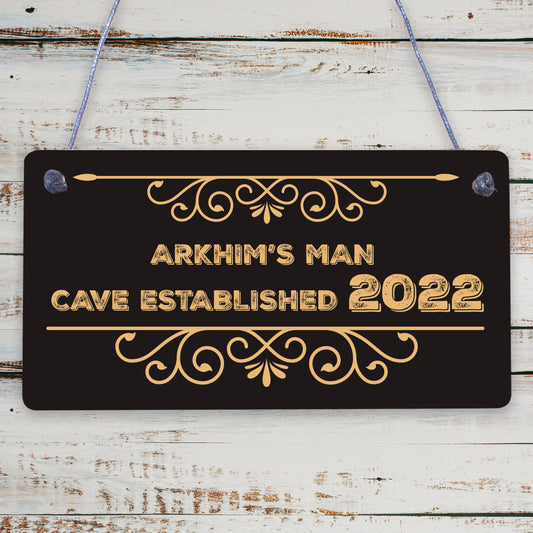 PERSONALISED Man Cave Sign Novelty Gifts For Him Birthday Fathers Gift Dad