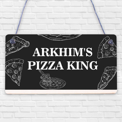 Personalised Pizza King Sign Pizza Oven Sign Garden Summerhouse Plaque