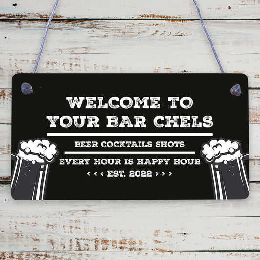 FUNNY PERSONALISED Bar Sign Hanging Man Cave Shed Garage Home Pub Sign