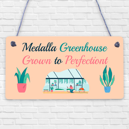 Quirky Greenhouse Sign PERSONALISED Hanging Garden Shed Sign Home Decor