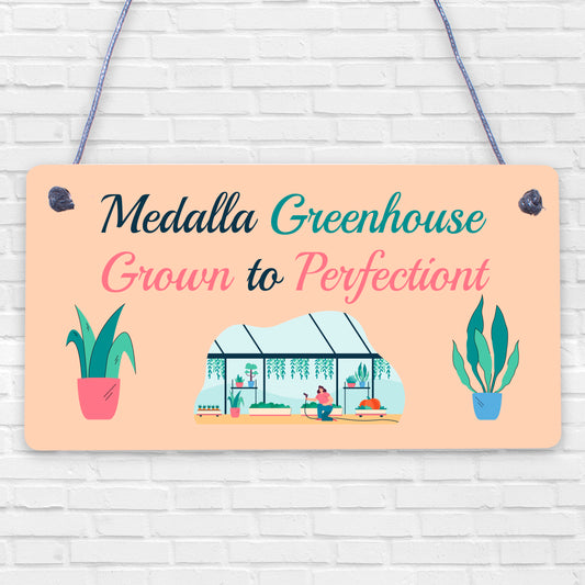 Quirky Greenhouse Sign PERSONALISED Hanging Garden Shed Sign Home Decor