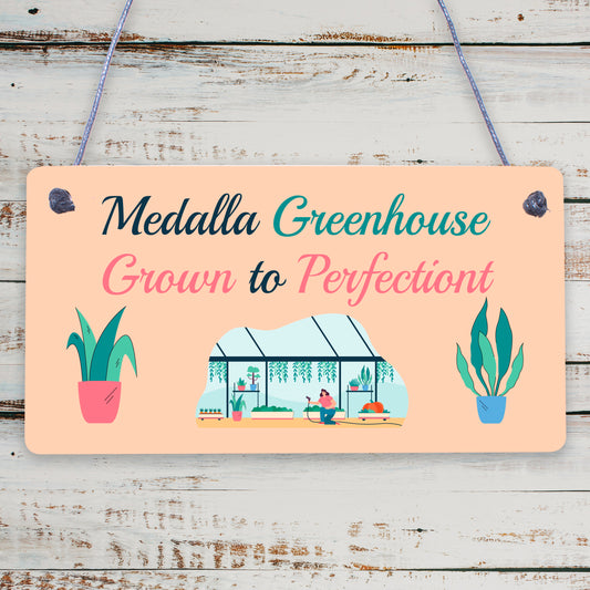 Quirky Greenhouse Sign PERSONALISED Hanging Garden Shed Sign Home Decor