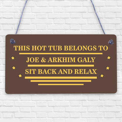 Hot Tub Personalised Hanging Garden Wall Sign Home Decor Signs For Garden