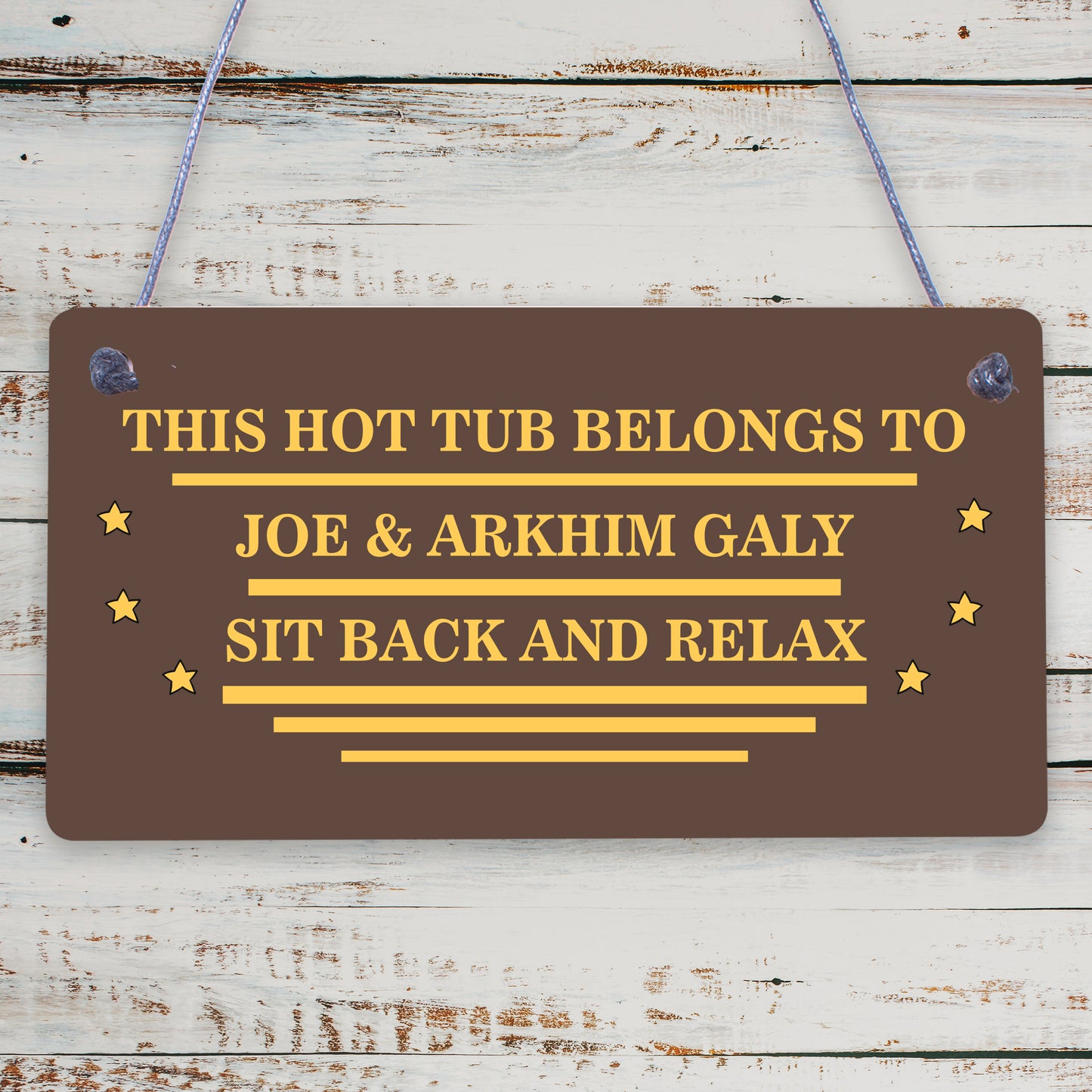 Hot Tub Personalised Hanging Garden Wall Sign Home Decor Signs For Garden