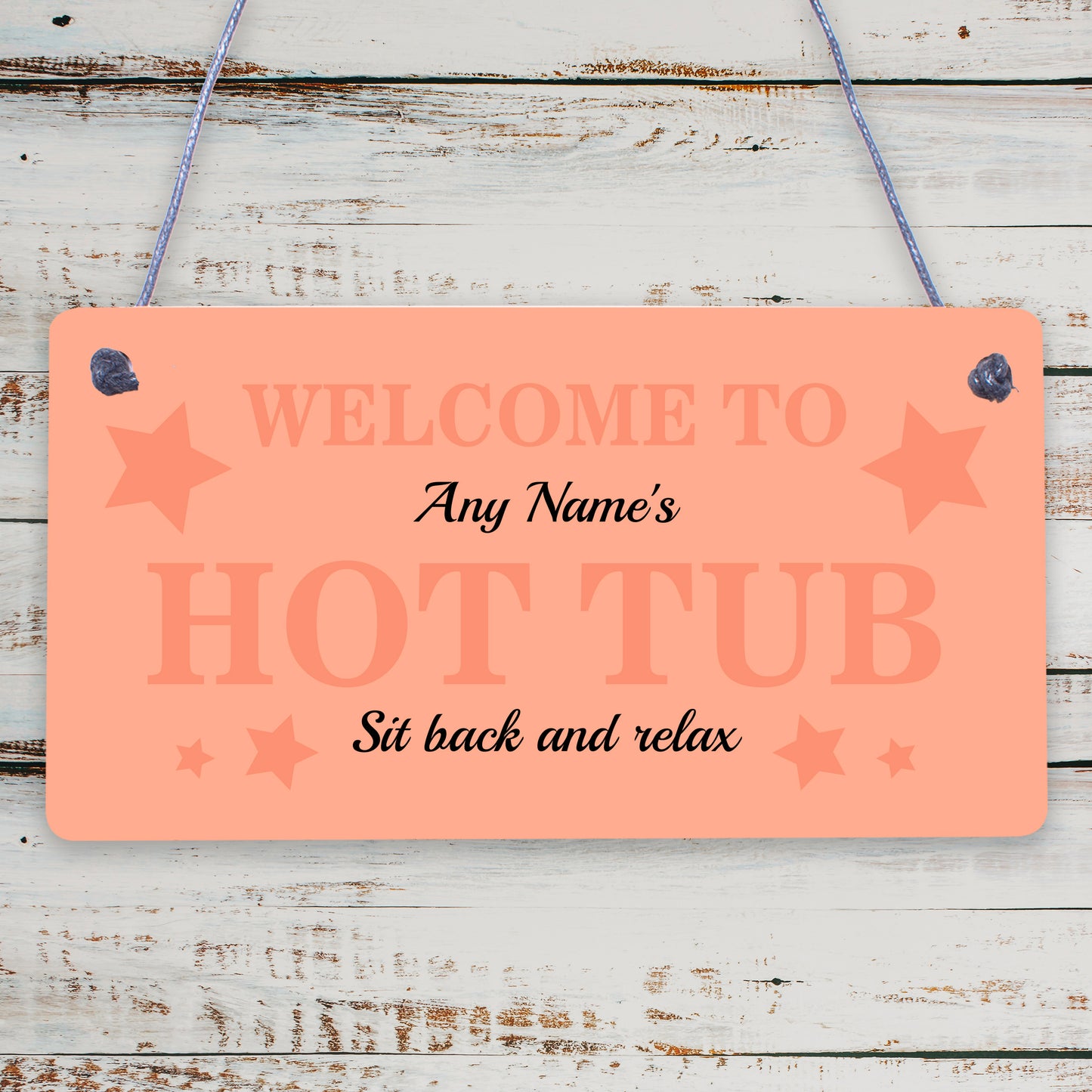 Shabby Chic HOT TUB Sign Personalised Garden Shed Summerhouse Sign Gift