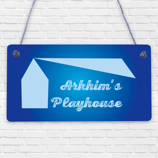 Childs Playhouse Sign Personalised Garden Shed Hanging Sign Son Daughter Gift