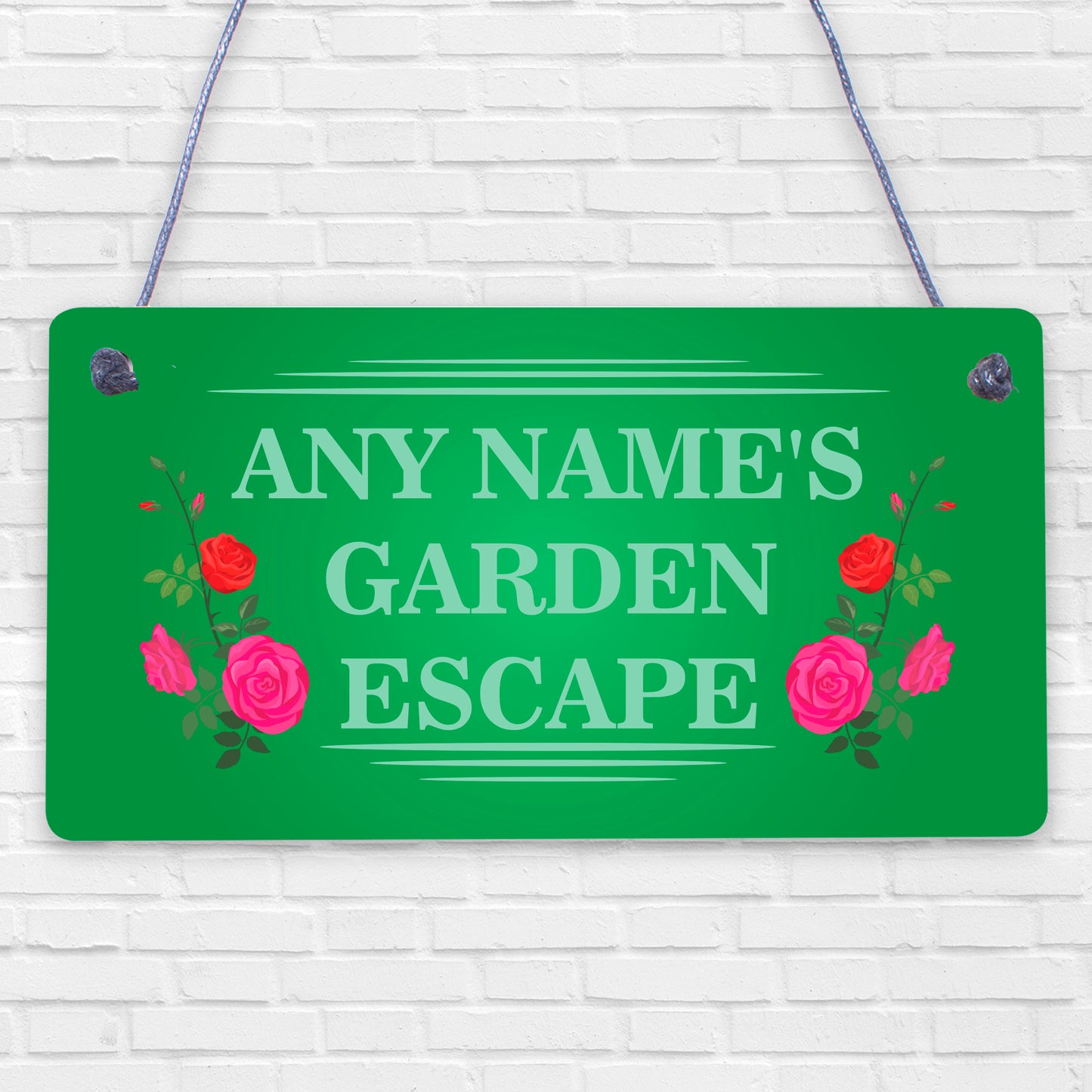 Personalised Garden Sign For Outdoors Garden Escape Sign Any Name Floral Sign