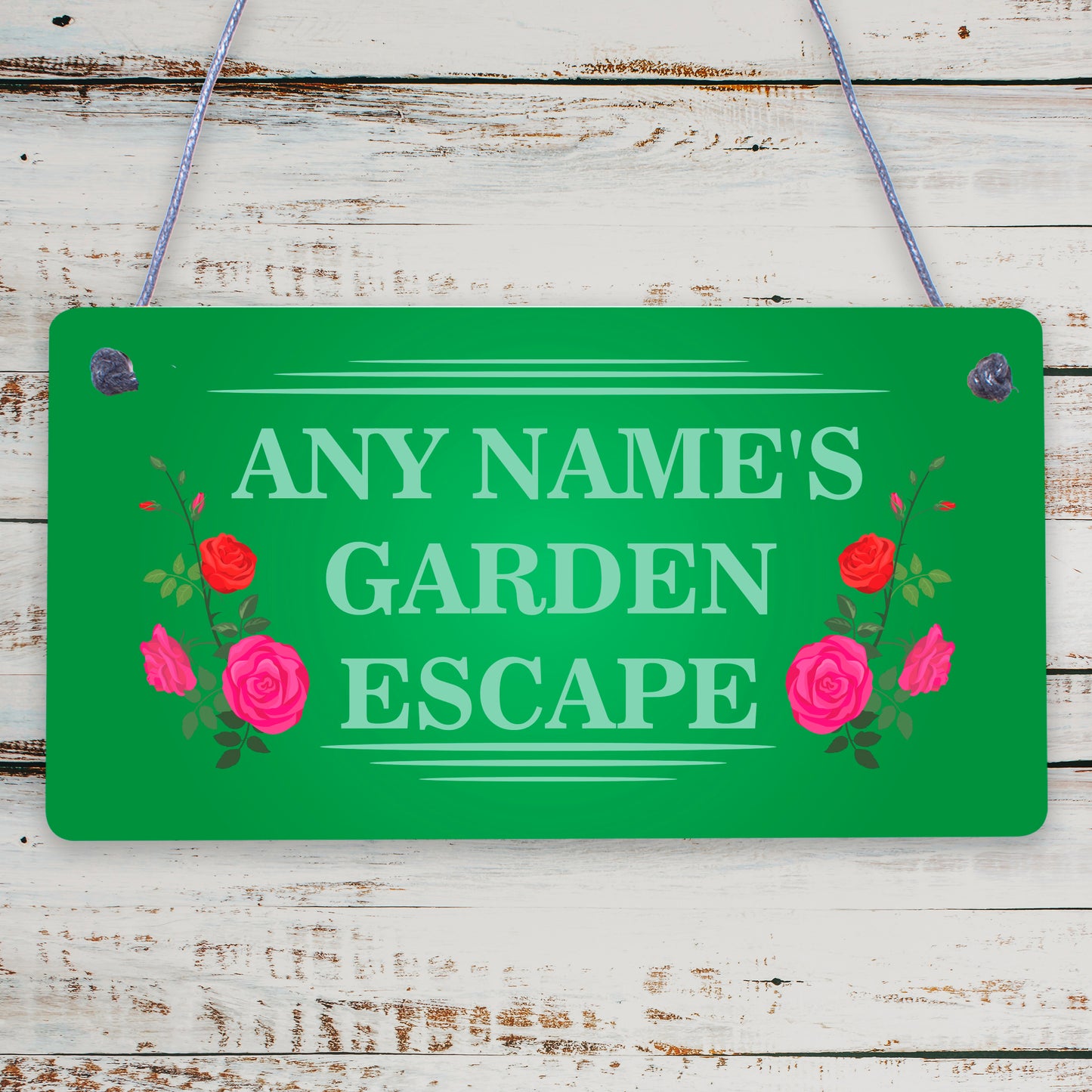 Personalised Garden Sign For Outdoors Garden Escape Sign Any Name Floral Sign