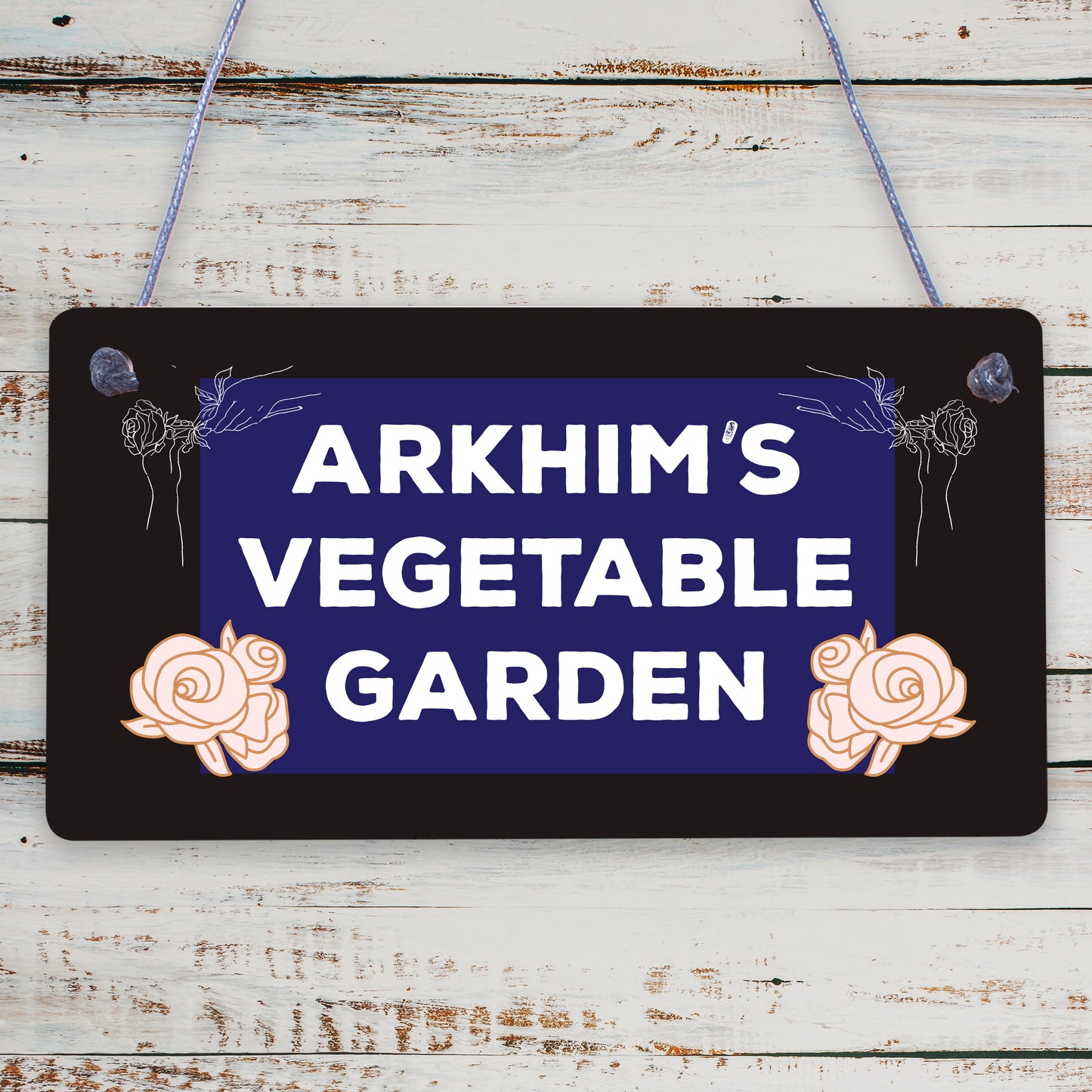 Vegetable Garden Personalised Hanging Allotment Greenhouse Garden Shed Sign