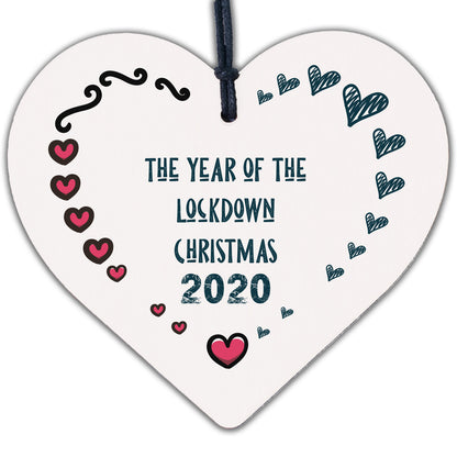 Lockdown 2020 Memory Christmas Tree Bauble Engraved Heart Xmas Decoration