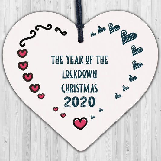 Lockdown 2020 Memory Christmas Tree Bauble Engraved Heart Xmas Decoration