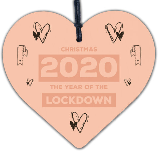 Lockdown Bauble Engraved Heart Christmas Tree Decoration Gift For Family