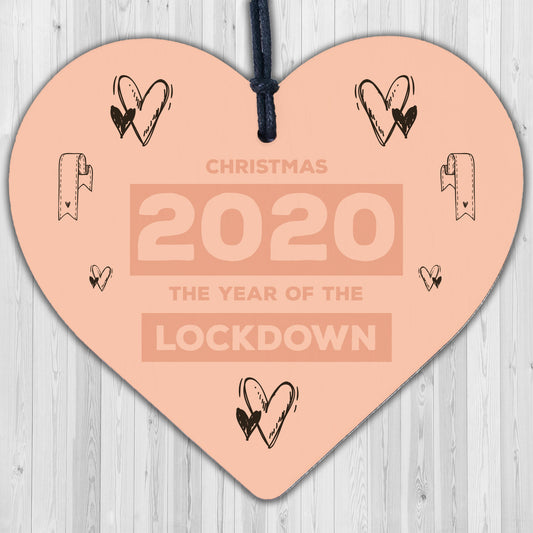 Lockdown Bauble Engraved Heart Christmas Tree Decoration Gift For Family