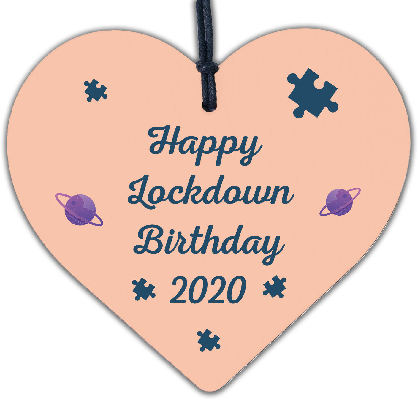 Happy Lockdown Birthday Gift For Him Her Wooden Heart Quarantine Gift Keepsake